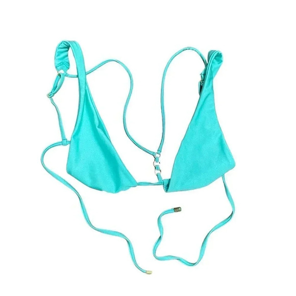 Beach Bunny Ireland High Apex Strappy Bikini Top Mint Size Large - Picture 7 of 7